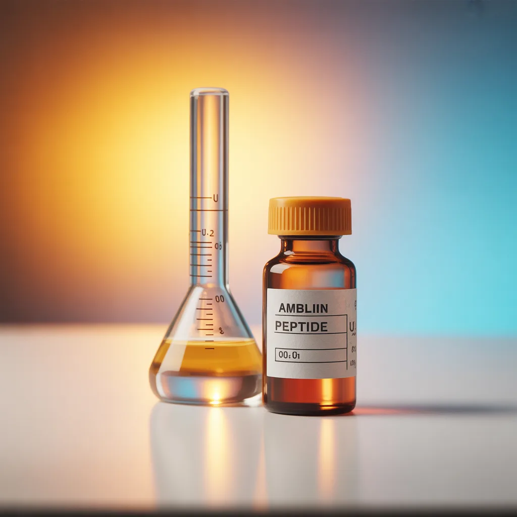 Amber-capped peptide vial with UV spectrophotometry cuvette