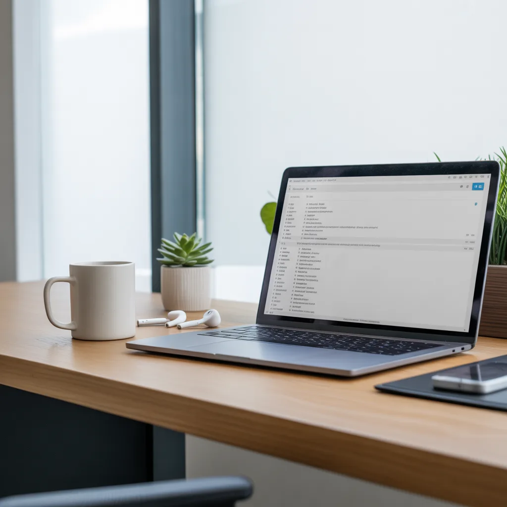 Clean modern workspace with laptop for customer support